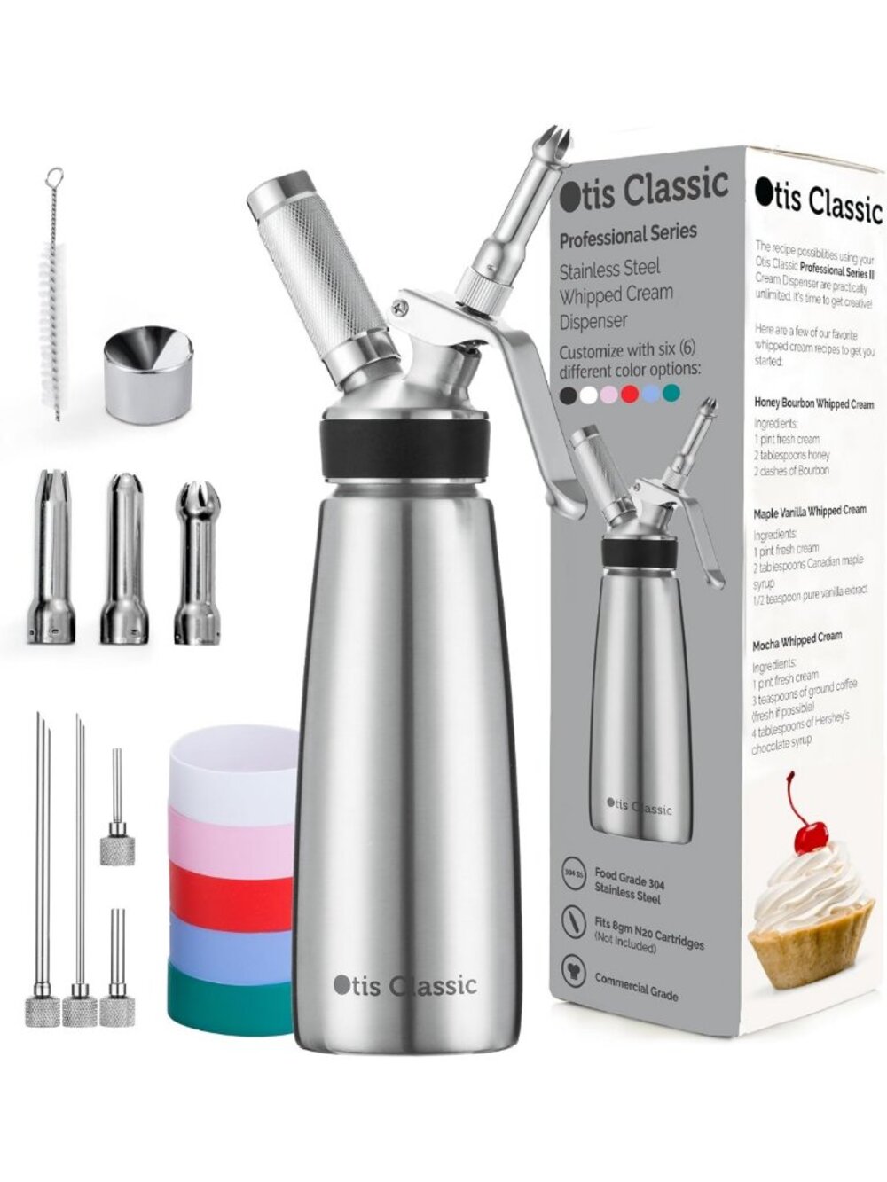 Stainless Steel Whipped Cream Dispenser 500ml - Professional Kitchen Tool